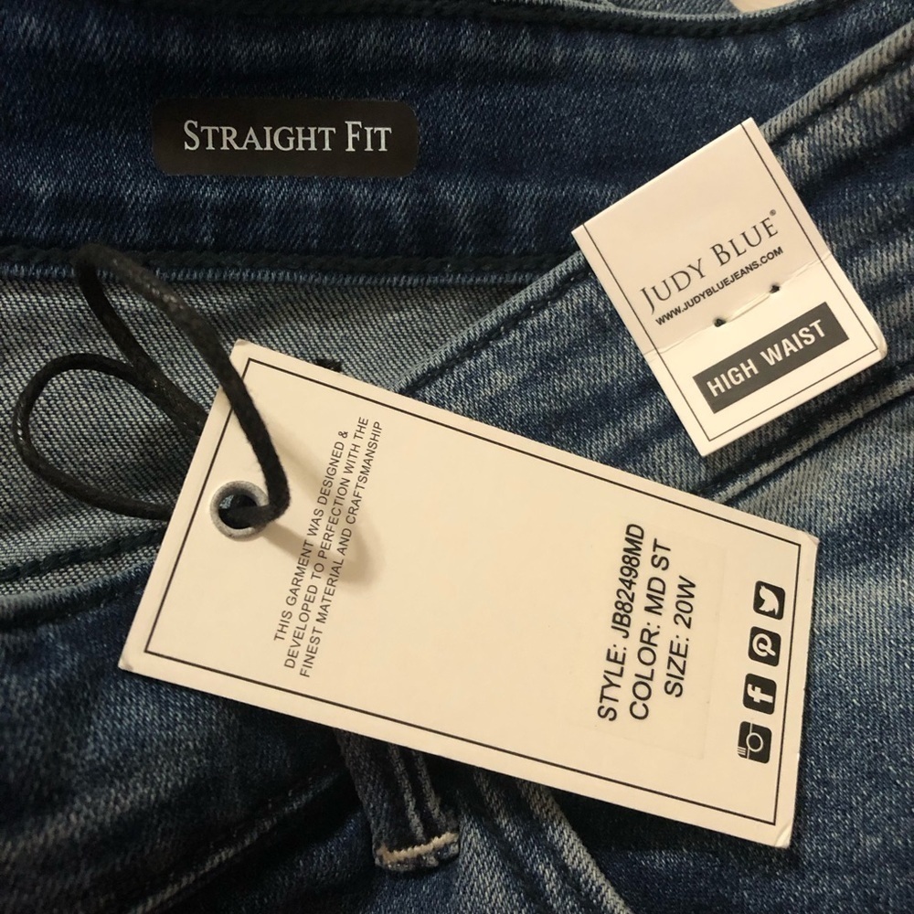 NWT JUDY BLUE High Waist Straight Jeans Size 20W - Picture 7 of 12